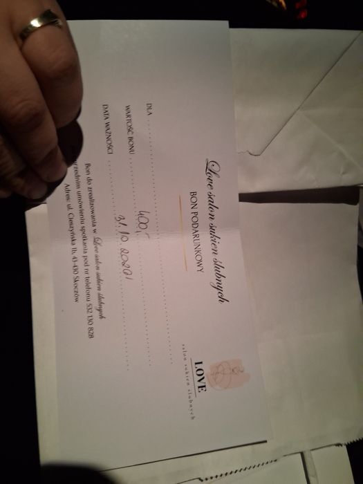 Bon na suknie ślubna