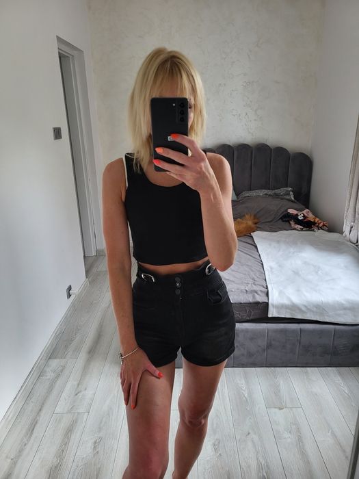 Top croptop bluzka koszulka prazek rozmiar uniwersalny