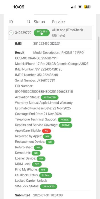 iPhone 17 pro,256 gb