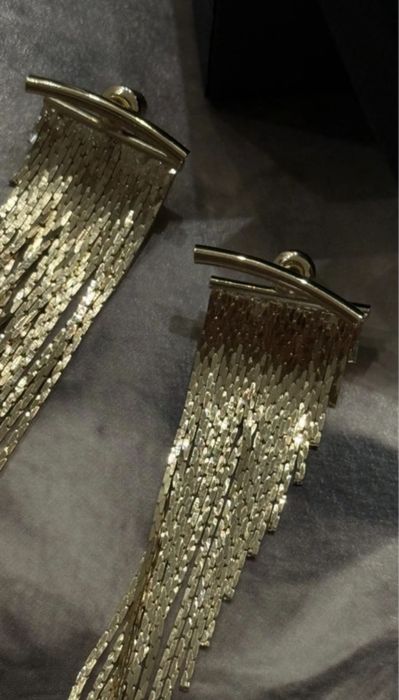 Kolczyki Massimo Dutti wiszące wsuwki długie wodospad żmijka