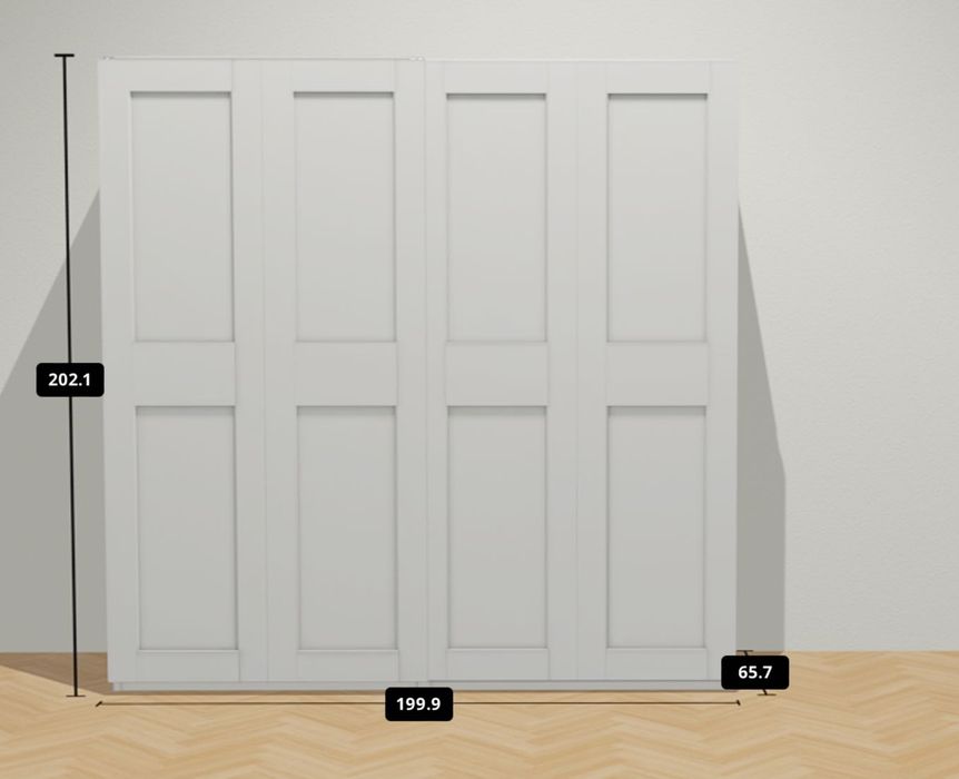 Roupeiro IKEA PAX com portas GRIMO brancas