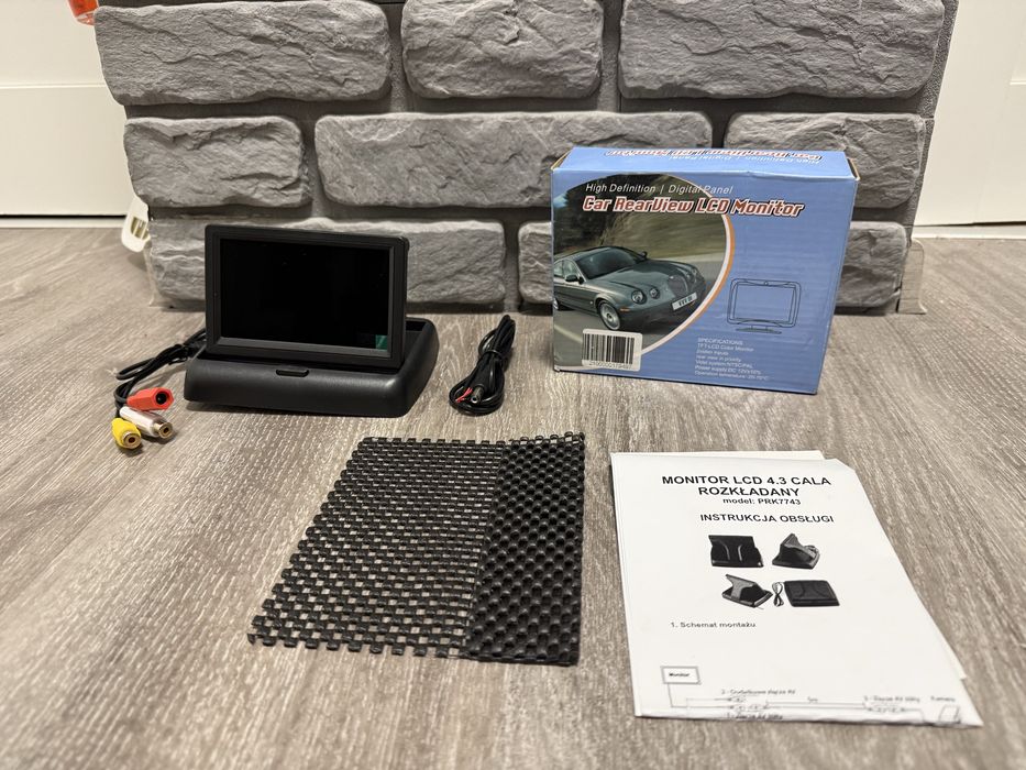 składany monitor ekran samochodowy LCD 4,3" do kamery cofania