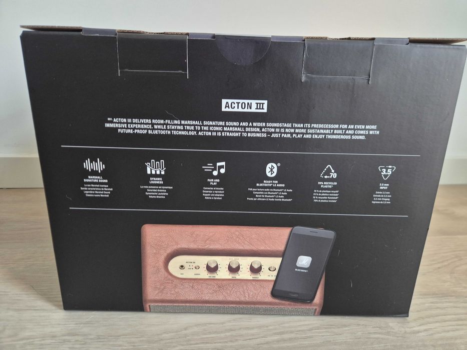 Marshall Acton III Castanha (Novo / Selado)
