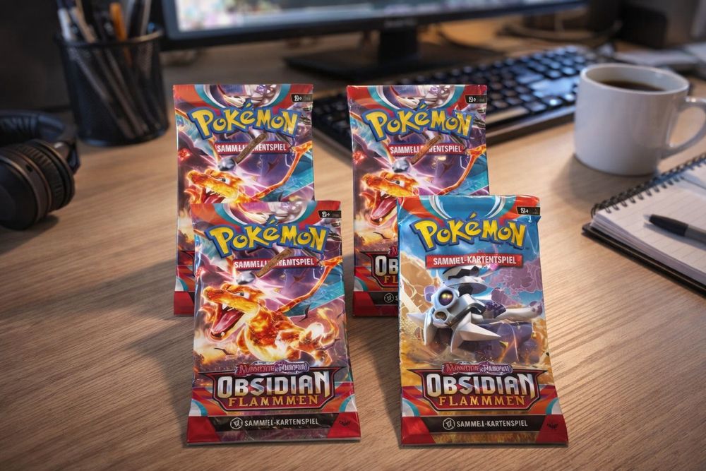 Pokémon TCG Obsidian Flames – 4× oryginalne boostery, sealed