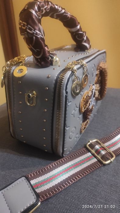 Torebka mała listonoszka szara