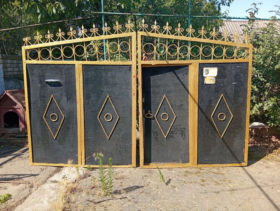 Ворота металические с калиткой