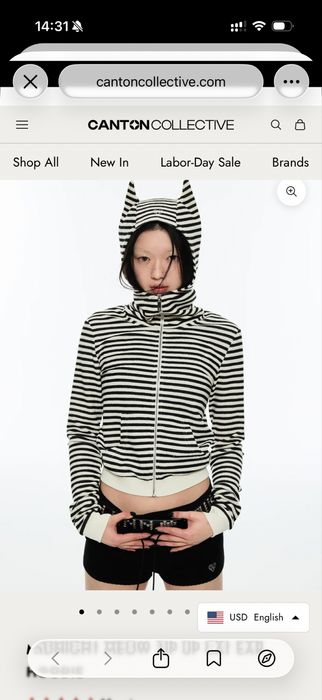 Midnight Meow Zip Up Cat Ear Hoodie в стилі опіум