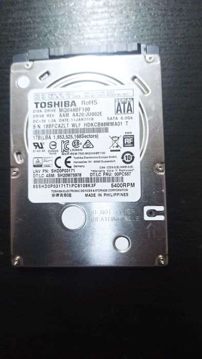 Dysk do laptopa Toshiba 1TB 2,5"