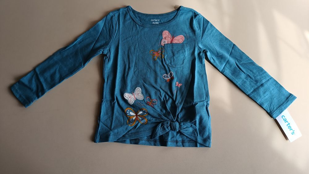 Кофта Carters 3t для дівчинки лонгслів футболка