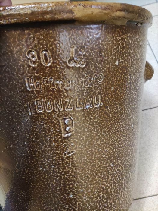 BUNZLAU Hoffmann Co Garnek Kamionkowy 80 l - Przedwojenny