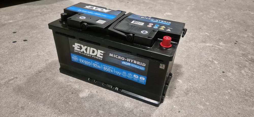Akumulator EXIDE AGM. START STOP. 92Ah 850A