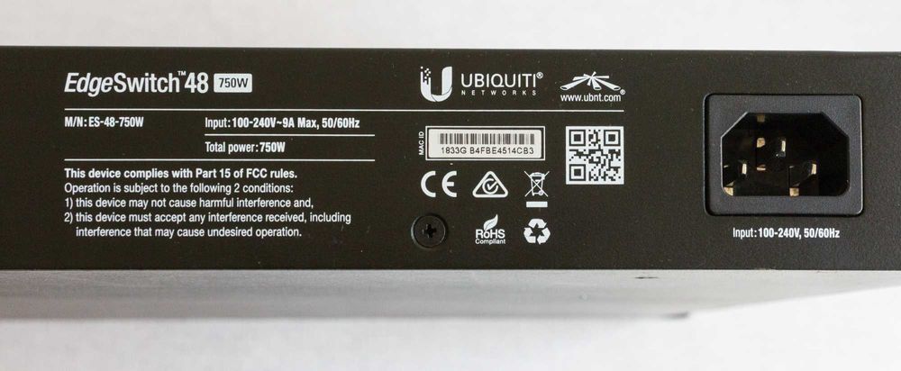 Ubiquiti EdgeSwitch 48 750W ES-48-750W керований PoE комутатор 48x1G 2xSFP 2xSFP+ БВ