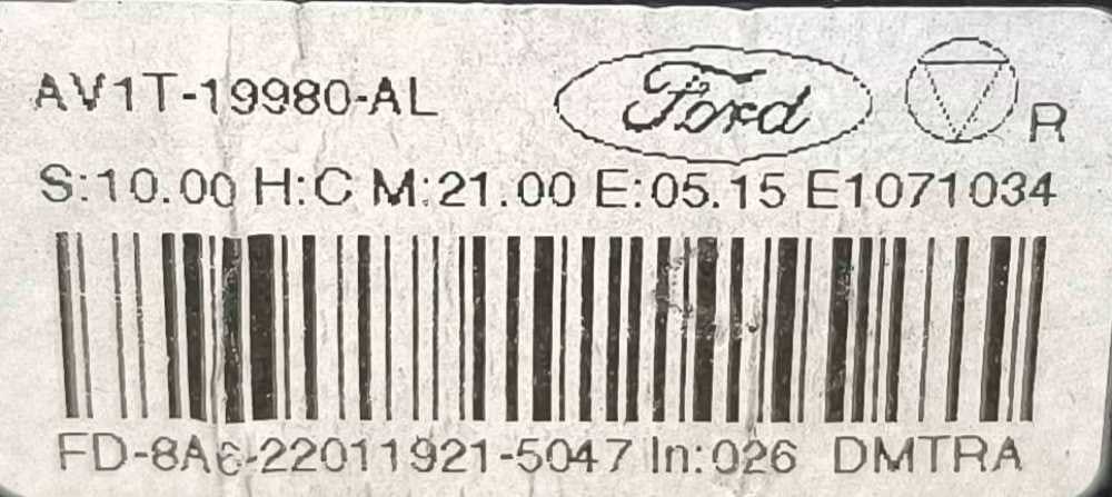 Comando Chauffage / Sofagem AC1T-19980-AL - FORD TRANSIT CONNECT
