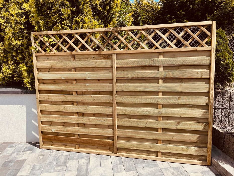 Płot Drewniany 250x180cm  Płoty Pergole Mocne i Solidne Ogrodzenie