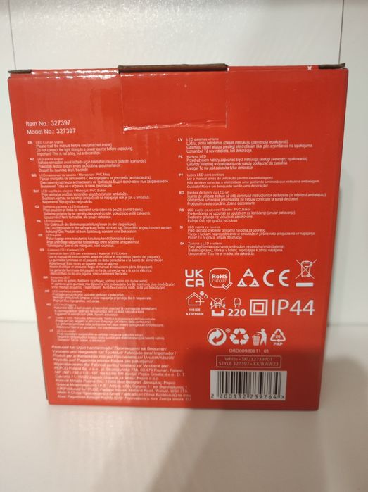 Nowe światełka kurtyna świetlna 220 LED, 7 metrów