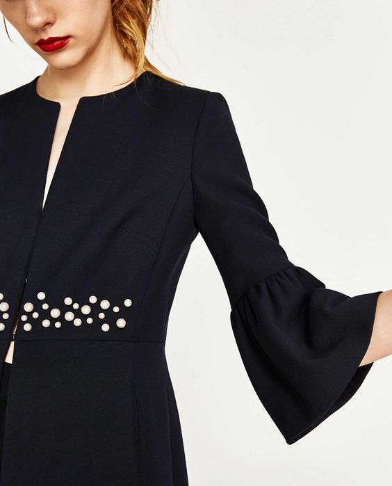 Zara płaszcz Studio Trend Hit perełki