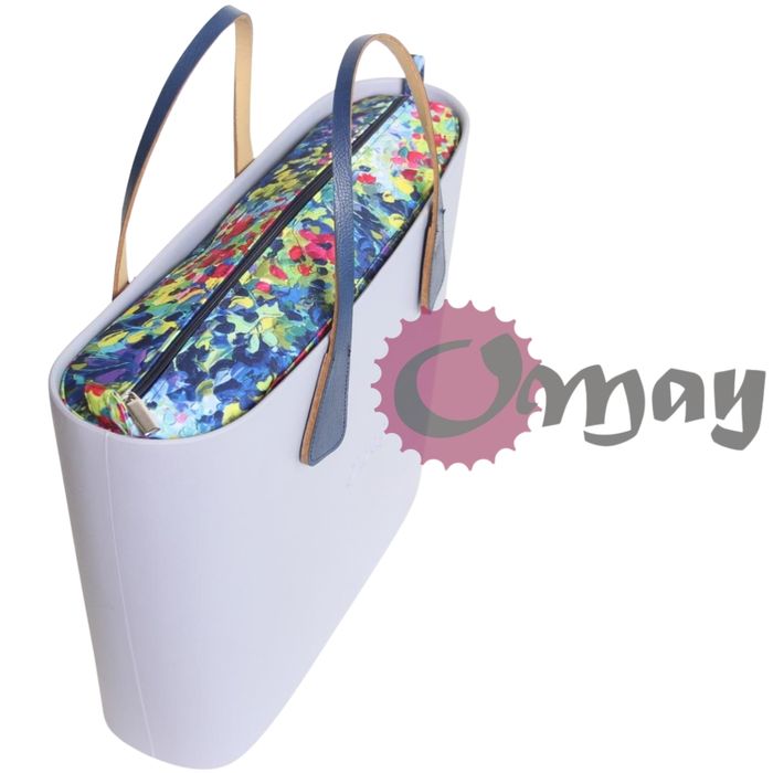 GRANATOWY organizer OBAG URBAN akwarela róż wkład 2 kieszenie VIP OMAY