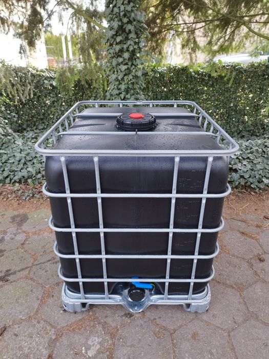 CZYSTY Zbiornik 1000l IBC czarny UV mauser mauzer baniak na wodę