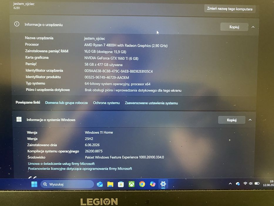 Lenovo Legion 5, GTX 1660 TI