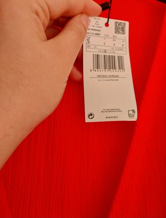 Vestido Midi Vermelho Cruzado Mango