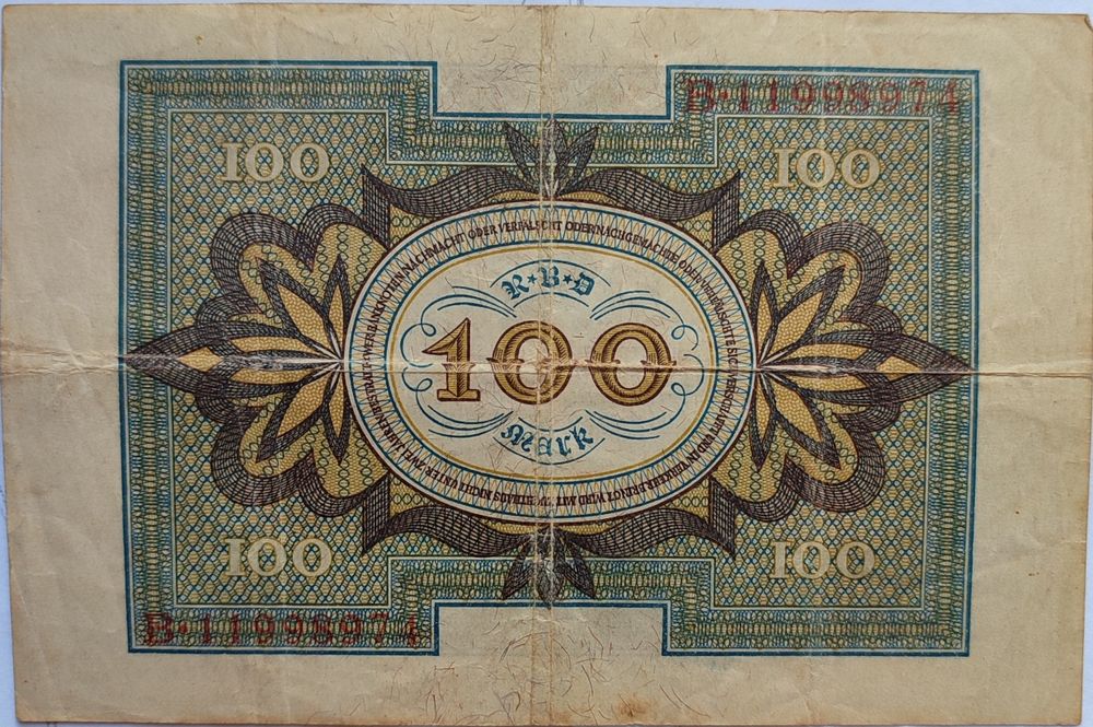 Nota de 100 marcos alemães 1920424346765137039361