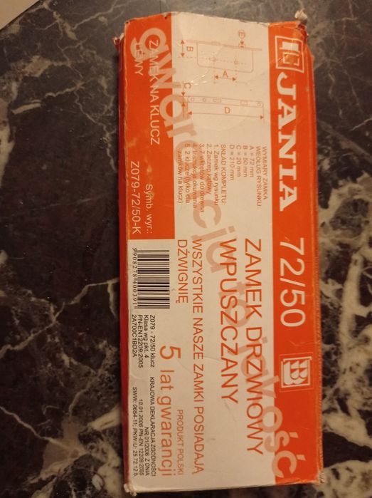 Zamek drzwiowy wpuszczany
