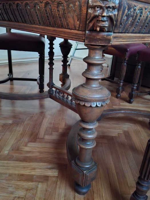 Stol Antyczny + 6 krzesel