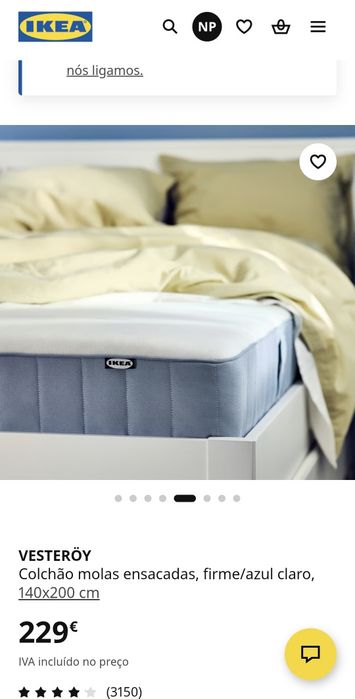 Colchão Ikea de casal 140x200 apenas 3 meses de uso