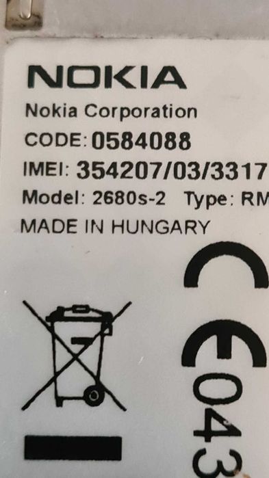 Nokia 2680s-2 Slide para Peças - Capa Traseira Original
