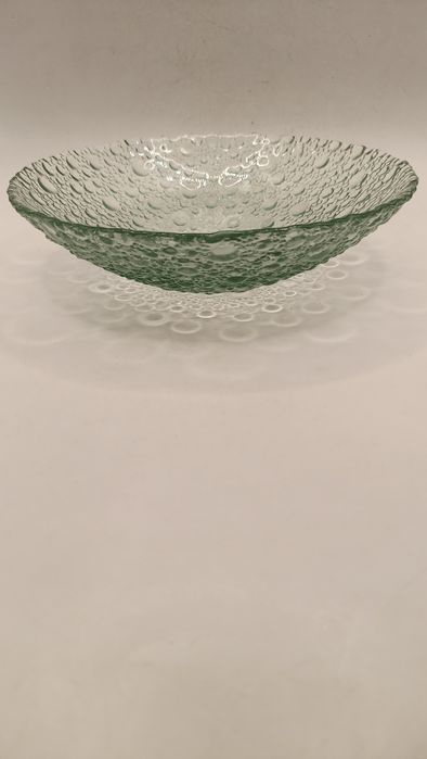 Szkło zielone misja owocarka salaterka krople rosy