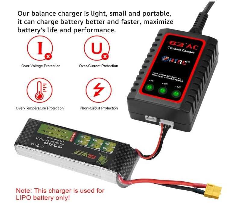 Ładowarka do akumulatorów lipo 2S, 3S (7,4 V, 11,1 V)