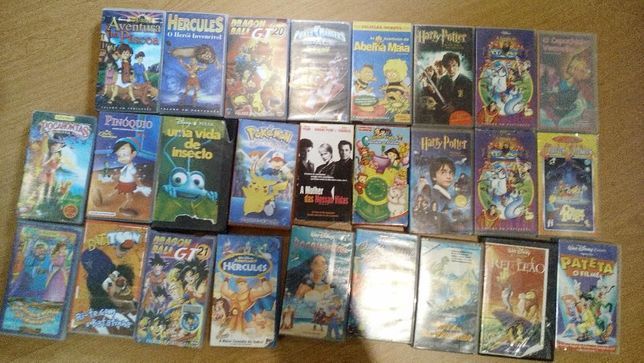 Vídeo cassetes vhs desenhos animados