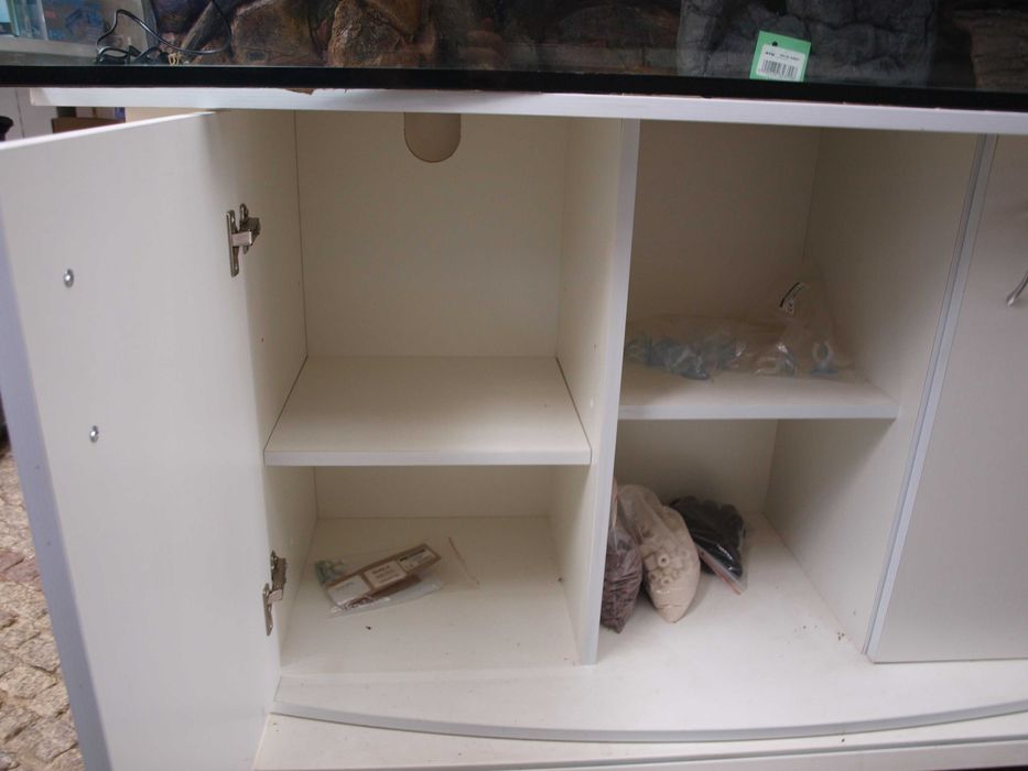 Szafka biała do akwarium 150x50x70 Profilowana