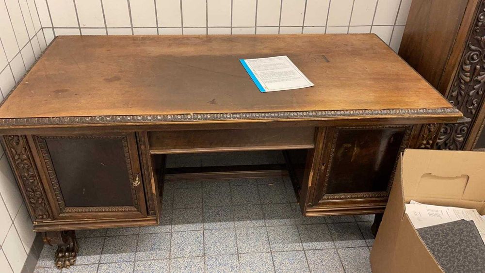 Biurko, szafa,  gabinet, biblioteka, antyk, meble lwie łapy
