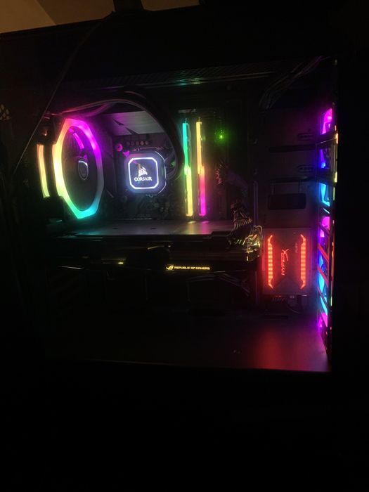 PC gaming. Gaming setup. Tower, monitor, mouse, keyboard64283826092931122