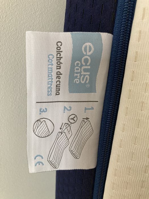Colchão de cama/berço bebé Ecus Care 120x60 cm + Capa Pikolin