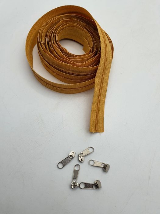 Zamek suwak zestaw 5 m.+ 5 maszynek # 3 miodowy