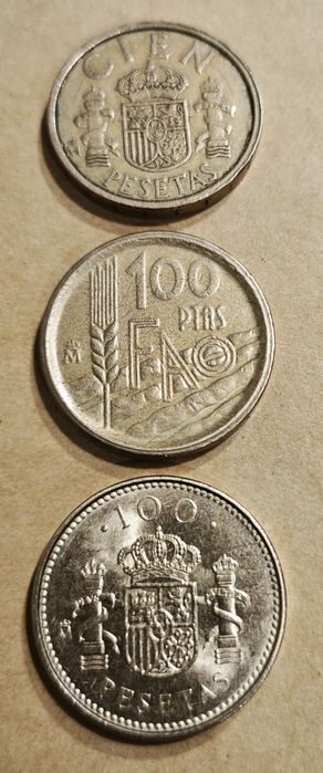 Lote de notas e moedas Peseta de Espanha