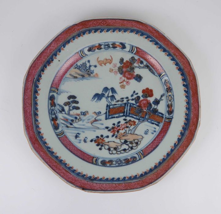 Prato Octogonal Porcelana da China Companhia da Índias