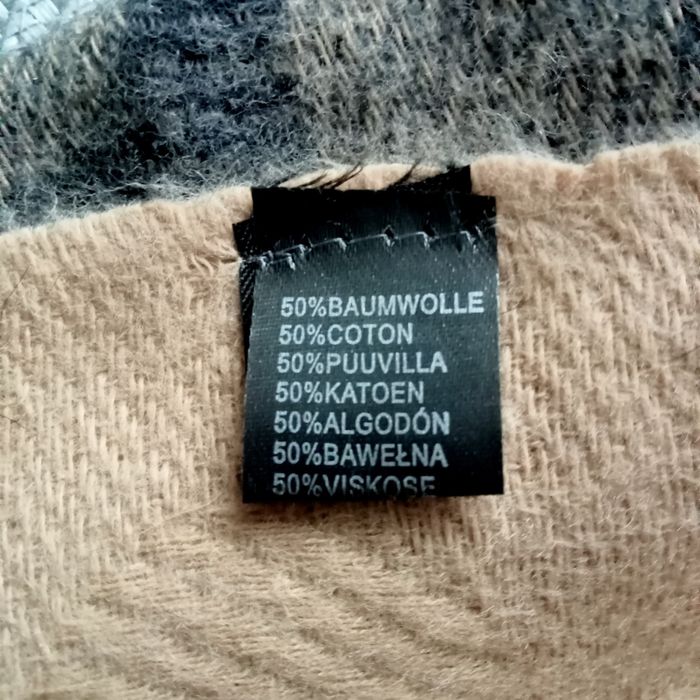 Duży szal z frędzlami Cashmere 187x72