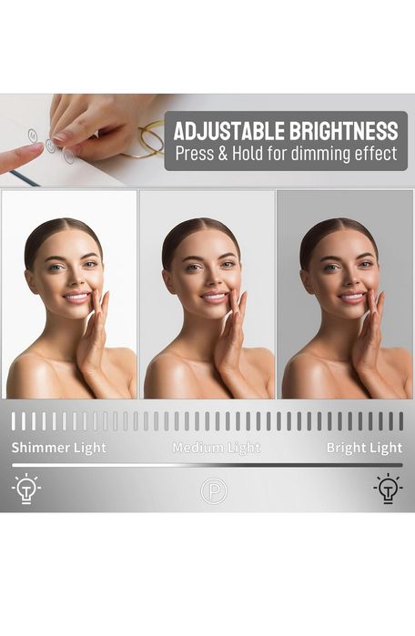 MAMIZO Lustro Hollywood 80x60 LED 20 żarówek USB 3 kolory Białe