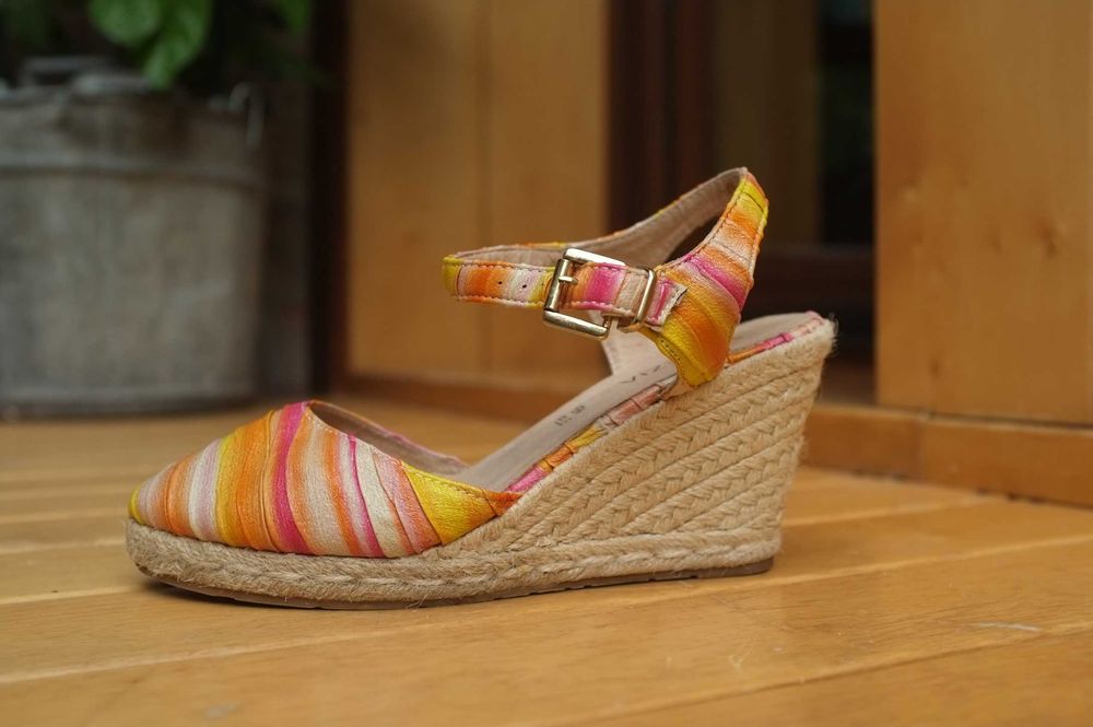 Espadryle sandały na koturnie skórzane sandały Venezia koturny boho