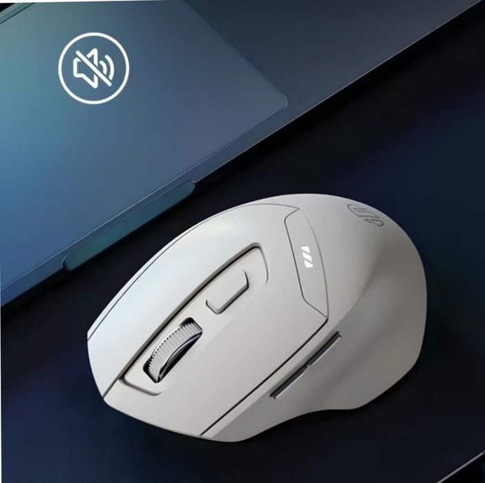 Миша INPHIC DR6 бездротова Bluetooth + USB 2.4ГГц та 1600 DPI, бежевий