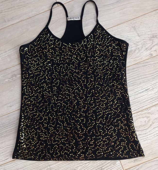 Bluzka bluzeczka top na ramiączkach cekiny wesle impreza jak nowa