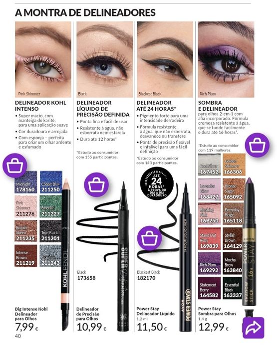 Delineador para olhos e sombras