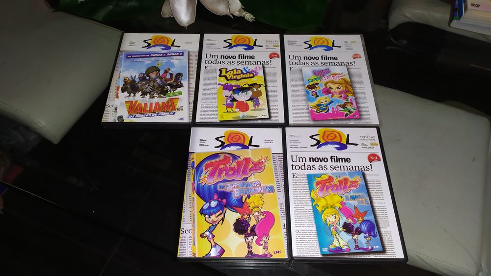 Coleção nova de 5 DVDs infantis da coleção Sol