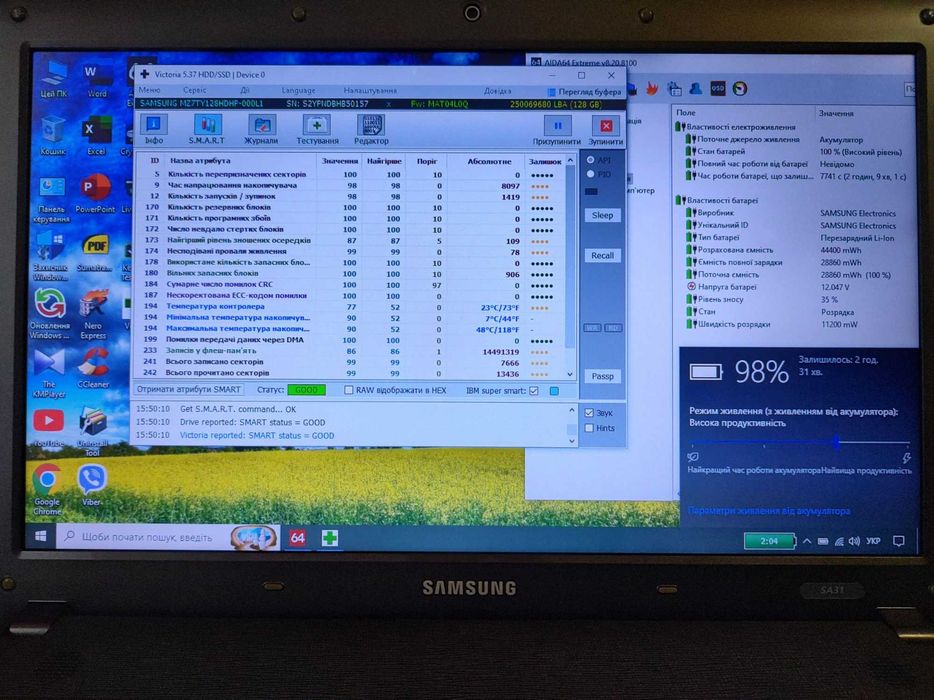 Samsung SA31, NVIDIA, 8Гб-О3П, SSD-128, Win10 Pro (x64)