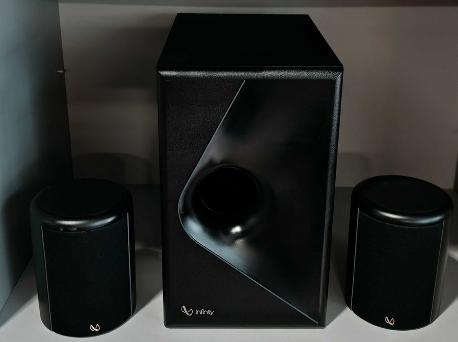 Kolumny Infinity Micro II Speakers Subwoofer + 2 Satelity Sub Bass Reflex Głośniki 2.1 do Kina Domowego Mocne !