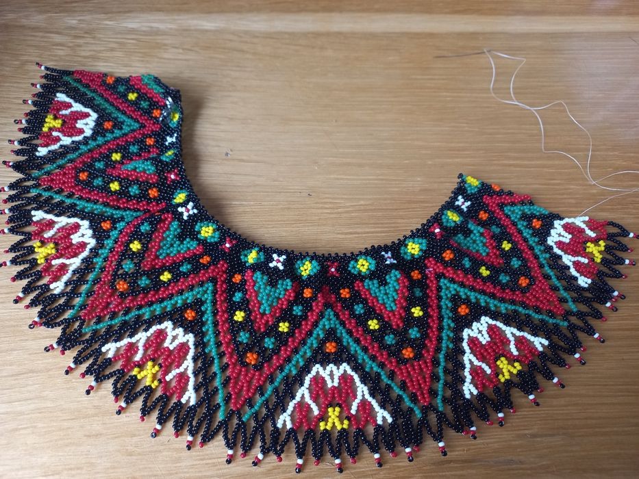 Українська силянка з чеського бісеру до вишиванки, намисто, кольє