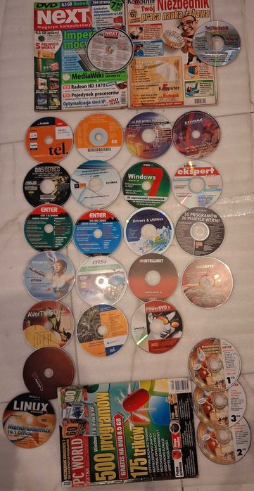 Gazety Sterowniki Oprogramowanie Programy CD DVD 26 sztuk RETRO